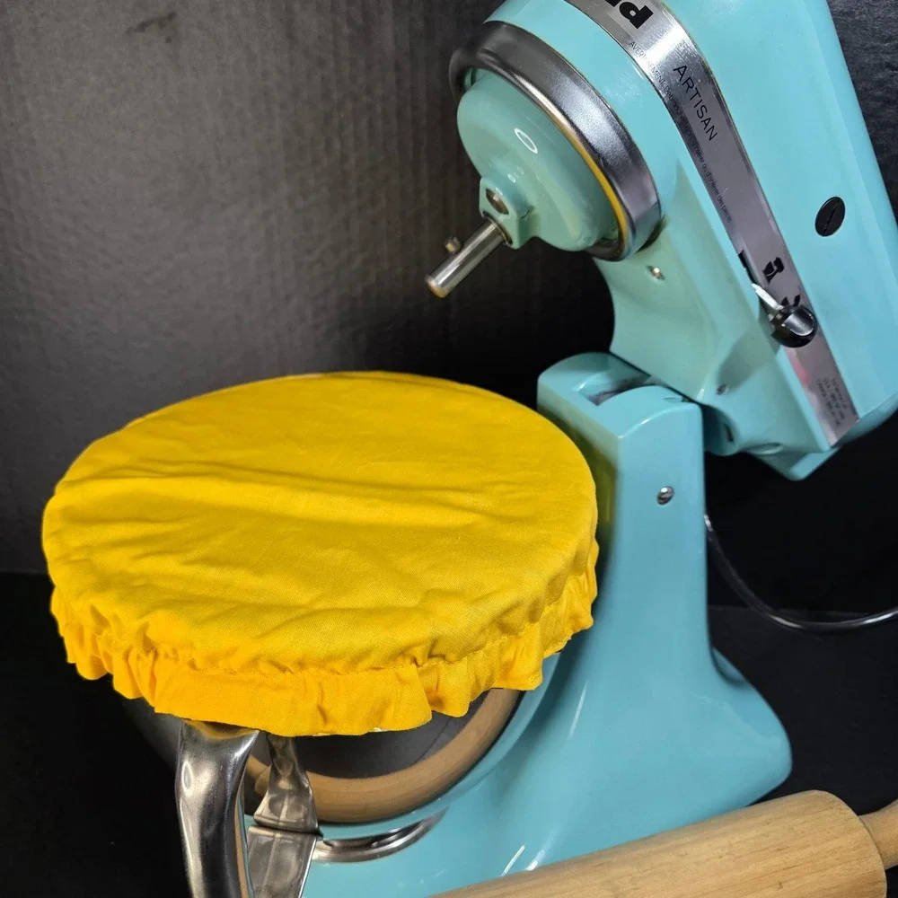 Lemon Fruit on Black / Solid Yellow KitchenAid Mixer Mixing Bowl Cover‎ Baking
